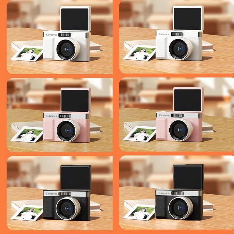INF High-Pixel Dual-Lens Retro Digitalkamera mit 5x optischem Zoom und 2,4" LCD-Bildschirm Schwarz
