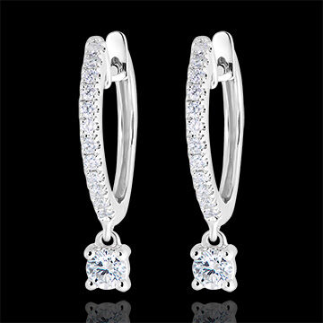 Edenly Creolen halb ausgefasstes PavÃ© Frische - Kleiner AnhÃ¤nger - 18 Karat W