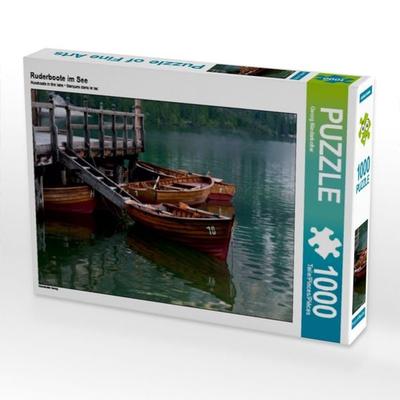 CALVENDO Puzzle Ruderboote im See | 1000 Teile Lege-Größe 64x48cm Foto-Puzzle für glückliche Stunden