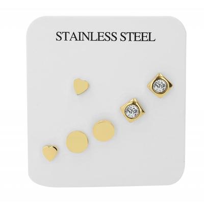 Paar Ohrstecker ADELIA´S "Damen Ohrstecker aus Edelstahl", silber, Ohrringe, Damen, Damen, Edelstahl