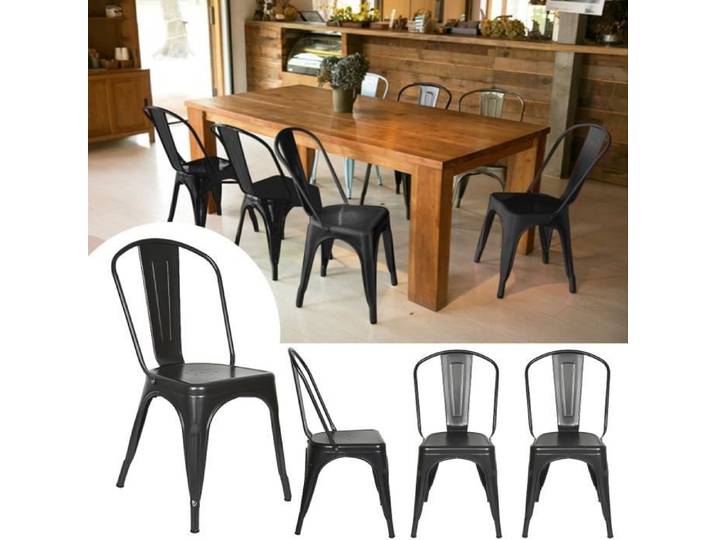 AGNESG Lot de 4 chaises de salle à manger style industriel rétro classique tendance créatif