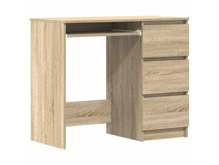 KPOTUERTU Schreibtisch Sonoma-Eiche 90x45x76 cm Holzwerkstoff, PC-Tisch mit Schublade, platzsparend für Jugend- und Kinderzimmer, einfache Reinigung und Montage