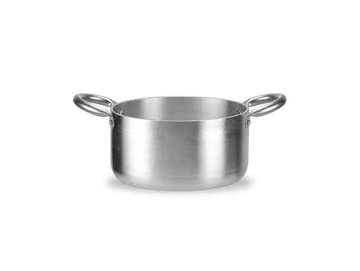 Wintem Universal-Kasserolle aus Aluminium, 36 cm, umweltfreundlich, 2 Griffe mit Verbrühungsschutz aus Edelstahl, kompatibel mit allen Herdarten, patentierter Doppelboden, leicht zu reinigen