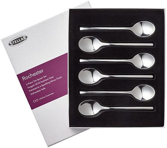 Stellar Rochester Polished Set Of 6 Teaspoons Gift Box Set