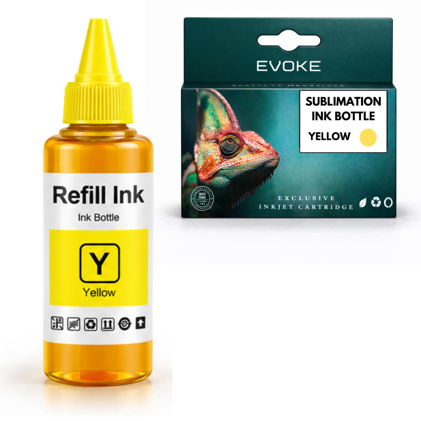 Evoke Sublimatie-inkt Geel 100 ml voor Epson-printers