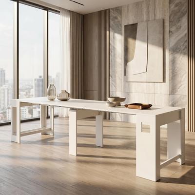 FUFU&GAGA "120"" Extending Console Table to Writing Desk, Solid Pine Wood Space-Saving Desk Slim Entryway Table for Small Spaces Table"