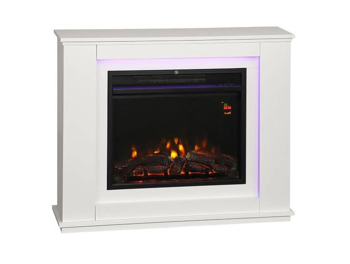 ComfortXL Elektrokamin De-17066 12 Farben & 5 Helligkeiten 1000/2000W Weiß, 98x80x25 cm, Elektrogeräte, Heizgeräte, Elektrokamine