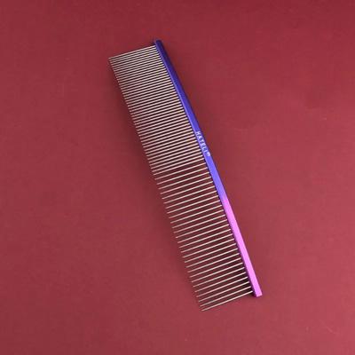 Uplift Treasures Rainbow Stainless Steel Pet Grooming Comb purple