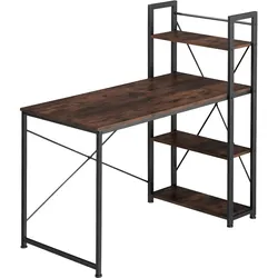 tectake Computer-Schreibtisch Hershey 122x61x120cm  Industrial Holz Dunkel, Rustikal