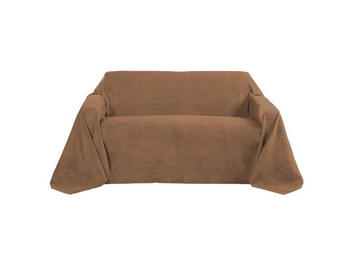 TAGESDECKE Romantica Wildleder Optik 210/280 cm Dunkelbraun