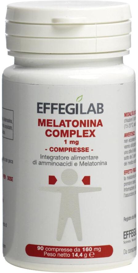 EFFEGILAB Srl Melatonina Complex 90 Compresse 1mg, Integratore Alimentare per il Sonno - Favorisce il Rilassamento e la Qualità del Sonno