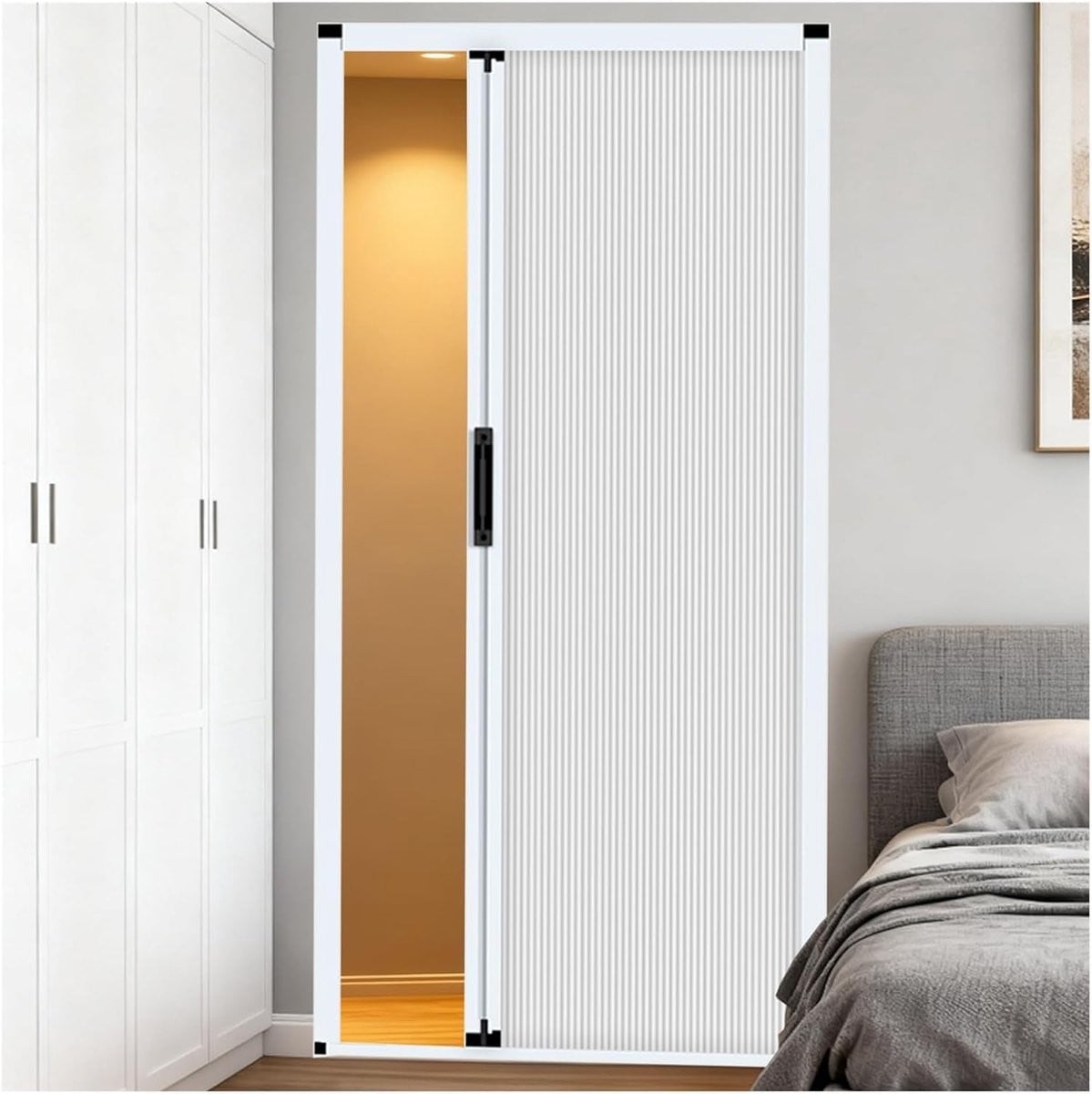 Verduisterende vouwdeur kamerverdeler wit - B: 95 cm, H: 200 cm