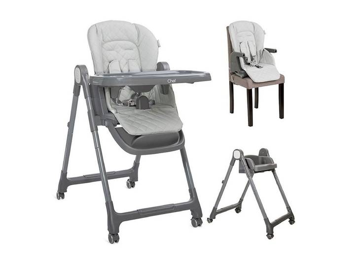LORELLI Kombihochstuhl Chef 3 in 1, Booster-Sitz, Fußstütze, Kinderstuhl-Funktion, klappbar, 3-in-1