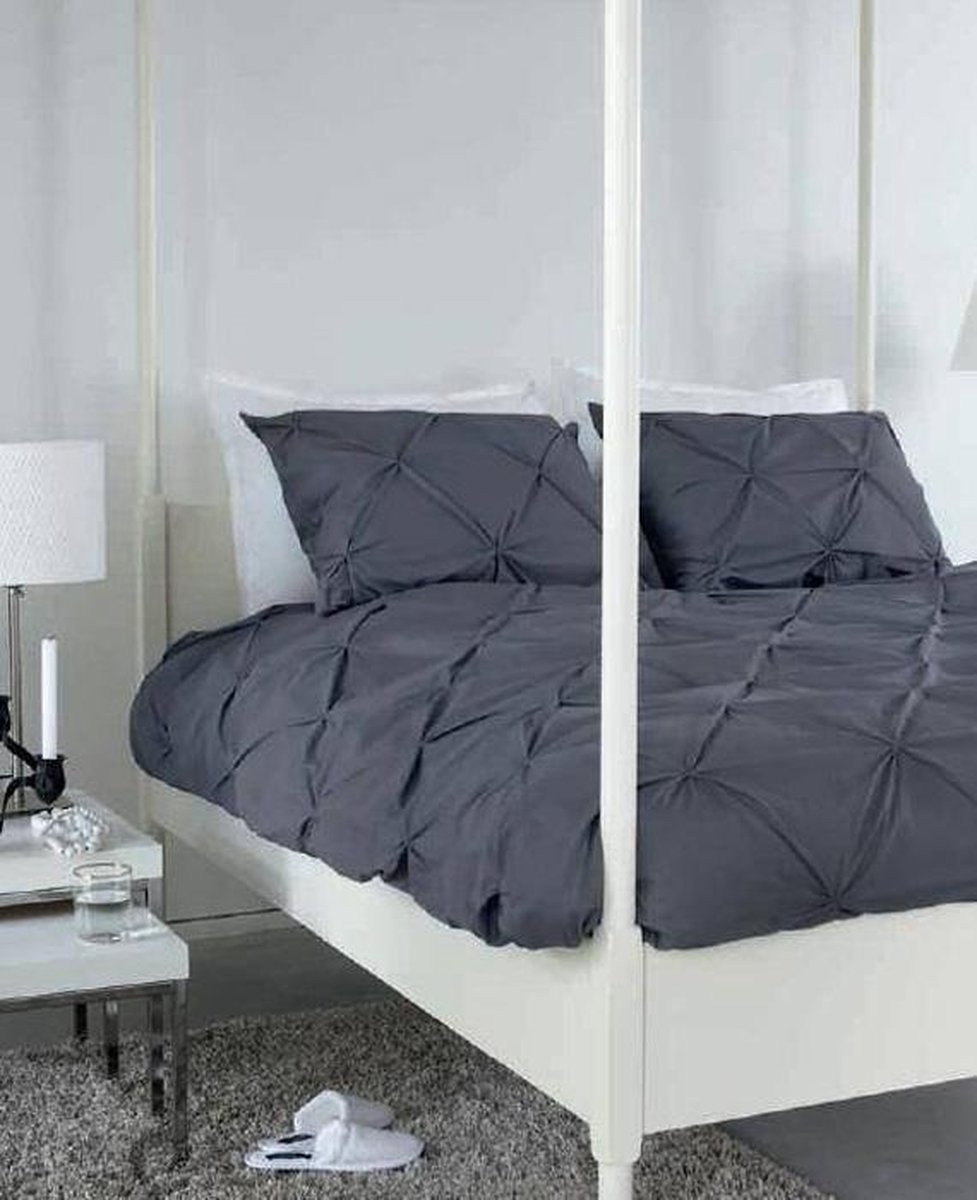 Hotel Suite Chesterfield Dekbedovertrek Eenpersoons Antraciet 140 x 200 cm