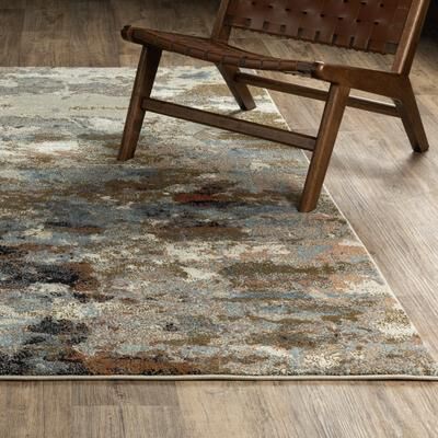ROW ROW Gemma Contemporary Mottled Abstract Olive/Blue Area Rug