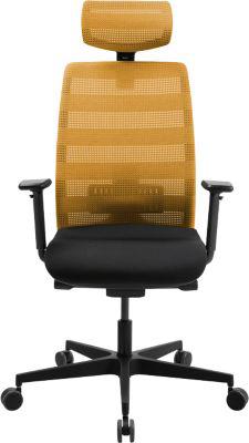 Schäfer Shop Select SSI PROLINE NEW WORK Bürodrehstuhl Netz Ocker, mit Kopfstütze, Gestell Schwarz