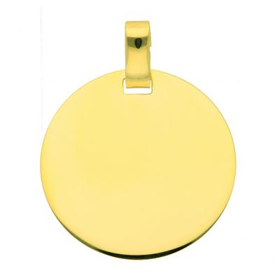 Kettenanhänger ADELIA´S "Damen Goldschmuck 333 Gold Gravurplatte Anhänger Ø 18 mm", gold, Schmuckanhänger, Damen, Gold, Kettenanhänger, Goldschmuck für Damen