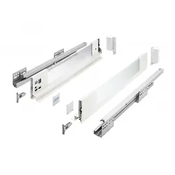 MS Beschläge Schubkastenschienen Glaszargen Schubladensystem Weiß Soft Close L 300mm H 120mm