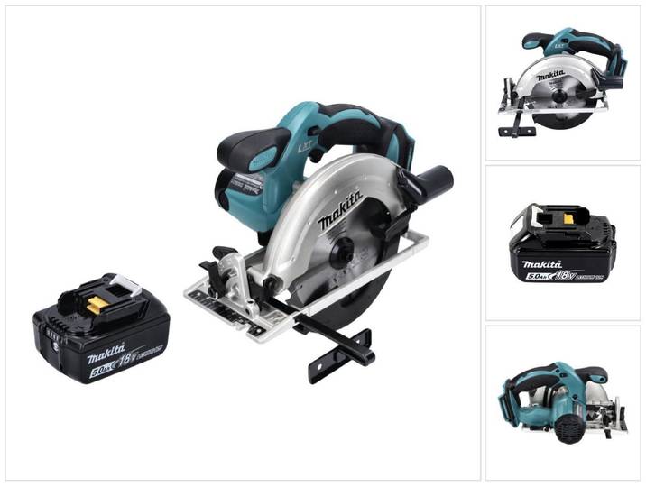Makita DSS 611 18V Li-ion Scie Circulaire sans fil 165mm + 1x Batterie BL1850 5\,0 Ah - sans Chargeur