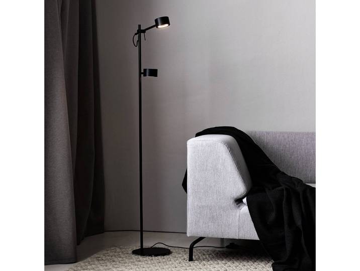 Nordlux LED Stehlampe Clyde, dimmbar, schwarz, für Wohn- / Esszimmer, Metall, Modern, LED Stehlampe