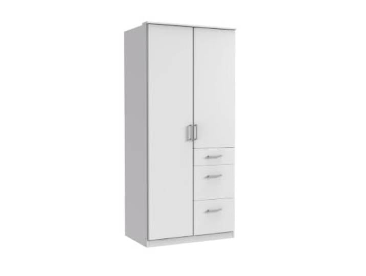 M Möbel-Direkt Deutschlands schnelle Möbel Kleiderschrank Click in Weiß 91 cm Breite, ohne Spiegel