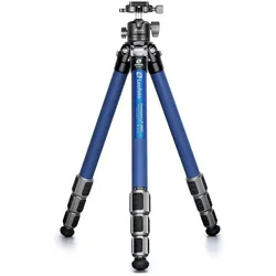 Leofoto Poseidon Carbon Stativ LP-284C + LH-30 Kugelkopf (Set) (Carbon, Kunststoff, Metall), Stativ, Schwarz, Blau