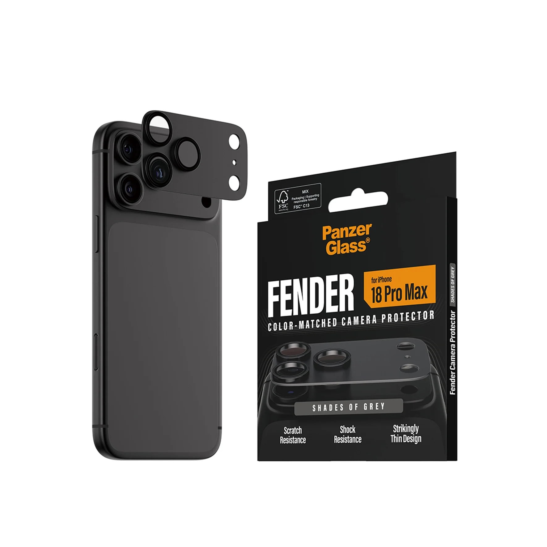 PanzerGlass Fender Kameraschutz Shades of Grey iPhone 18 Pro Max