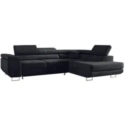 ECKSOFA GUSTAW L Dunkelgrau Velvet Rechts Seite