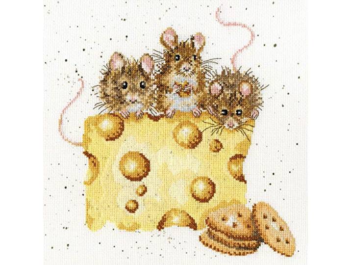 Bothy Threads Kruissteek Kit - Wrendale Designs - Crackers Over Kaas