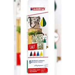 edding Textilpen creative Set Standardfarben 1 mm 5er Set