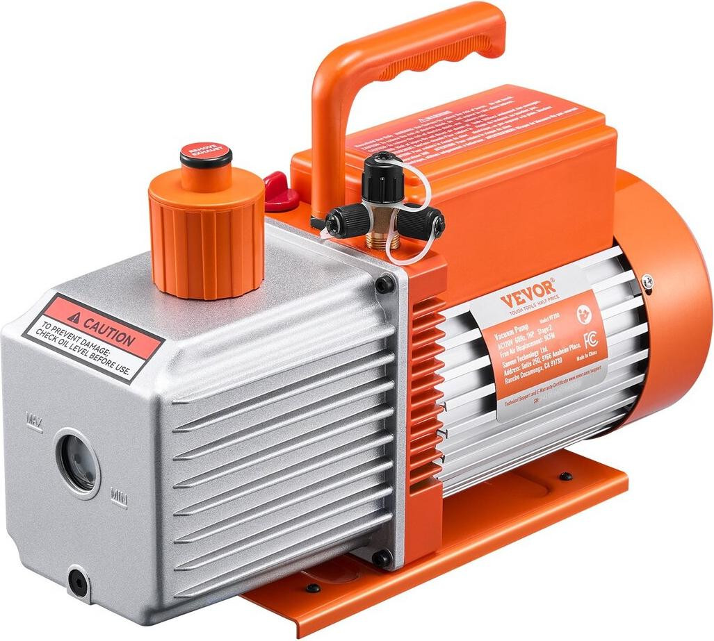 VEVOR Vacuümpomp 9 CFM voor HVAC-toepassingen, 2-traps roterende schijven, inclusief olie
