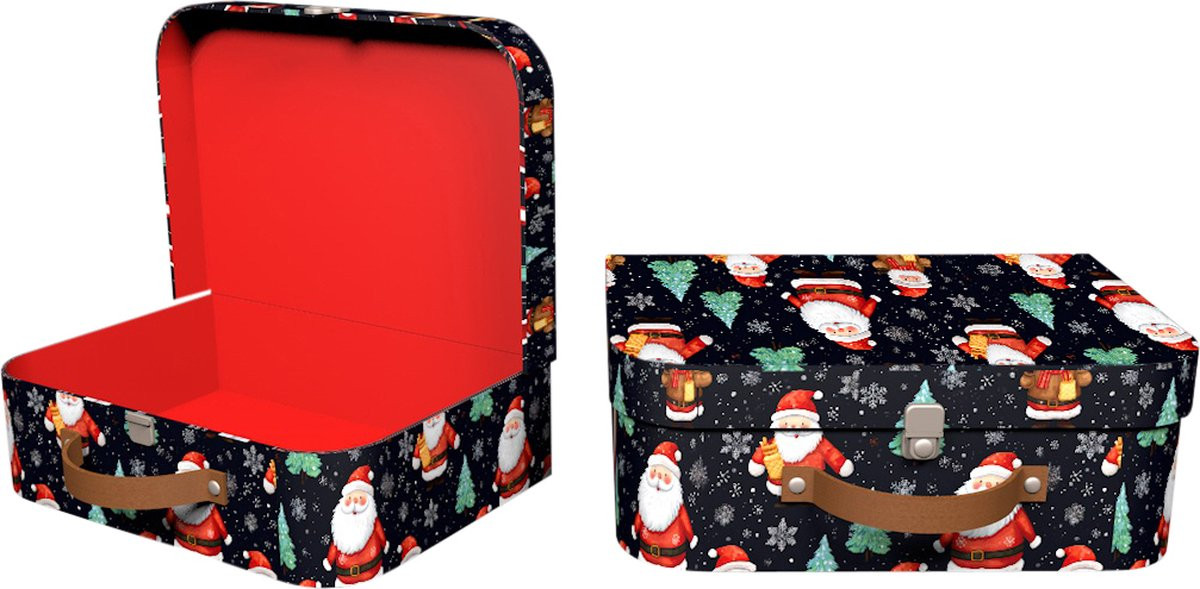 Set van 2 decoratieve koffertjes Santa is Coming, Kerstmis, B/D/H: 25 x 18 x 7 cm