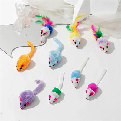 Uplifted Finds Interactive Faux Fur Rattle Mouse Cat Toys Prefilled With Premium Catnip For Indoor Catch Games mixed 150 Pcs
