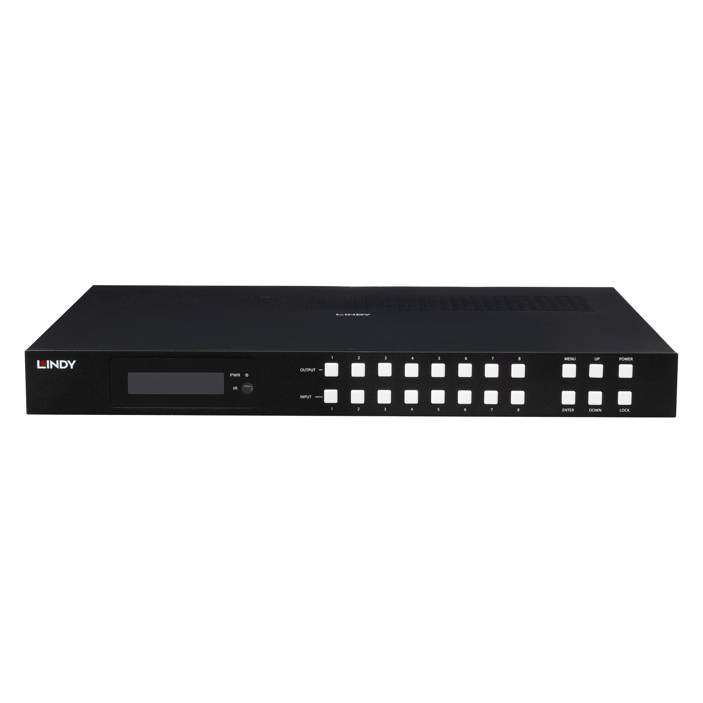 Lindy 8x8 HDMI 4K60 Seamless Multi-View Matrix mit Video Wall Scaling (38434)