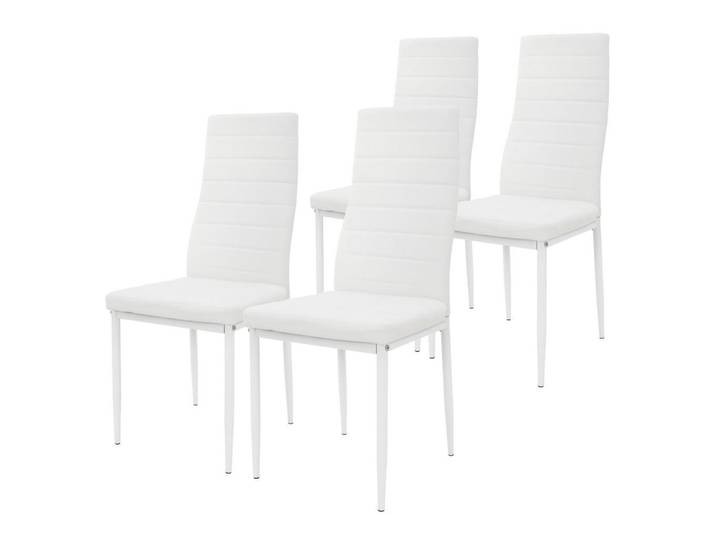 Ml-Design Esszimmerstühle 4Er-Set Weiß Kunstleder, Metall, 40x96x51.5 cm, Esszimmer, Stühle