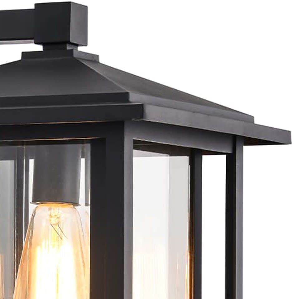 Wonderlamp Applique murale d extérieur en métal noir Noir 19x28x21cm