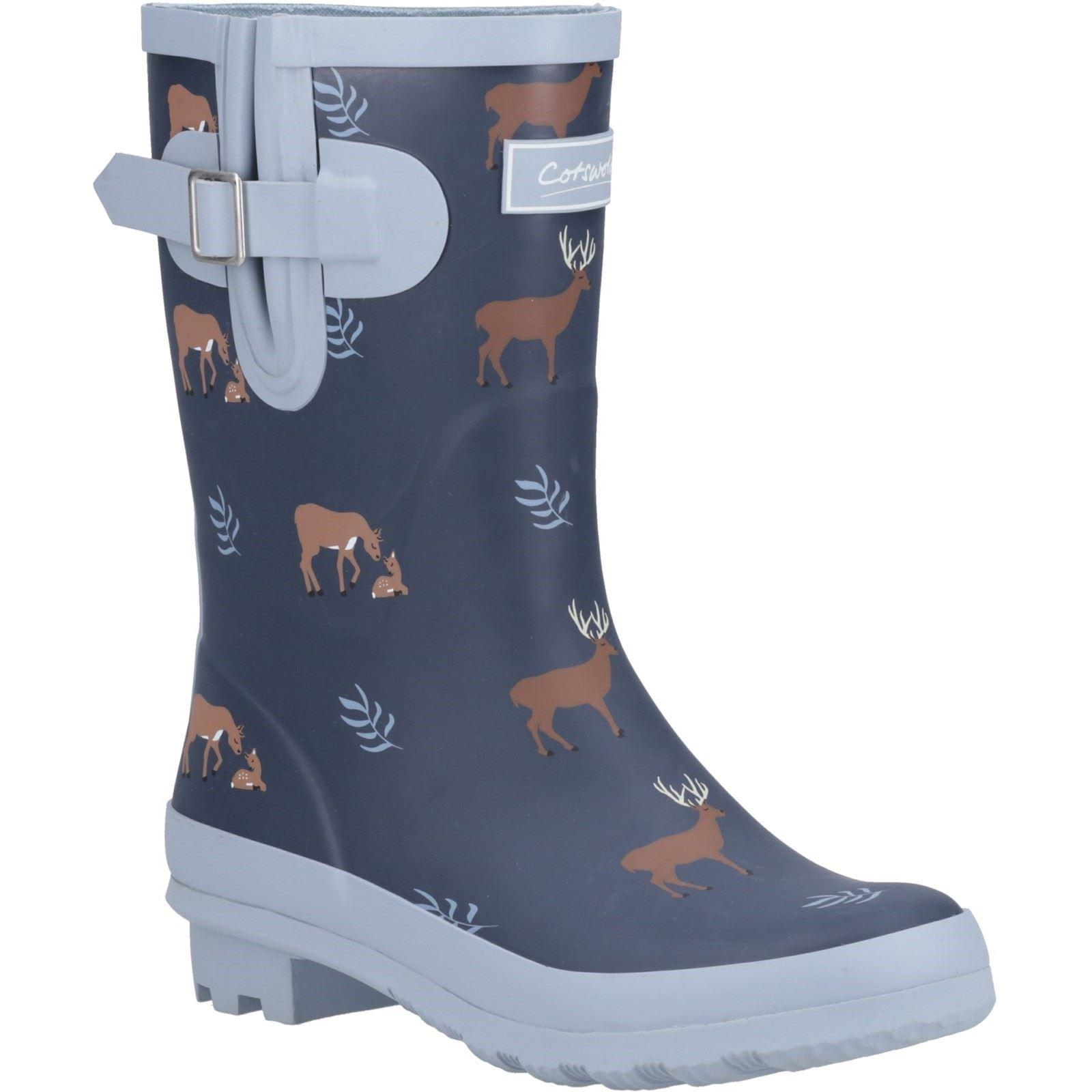 Cotswold Woodland Mid Rubberen Dameslaarzen Met De Print Van Een Hertenpatroon