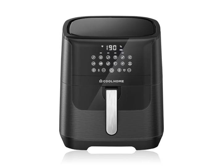 CoolHome AF23 Airfryer XXL Deluxe - 6,5 Liter - Hetelucht friteuse met Keramische coating - zwart