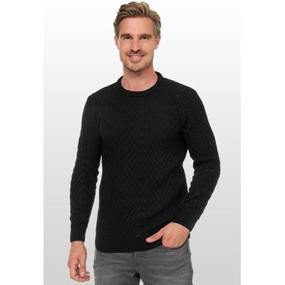Strickpullover RUSTY NEAL, Herren, Gr. XXL, schwarz, 70% Polyacryl, 30% Baumwolle, unifarben, normal, Rundhals, Pullover Strickpullover, mit angesagtem Design
