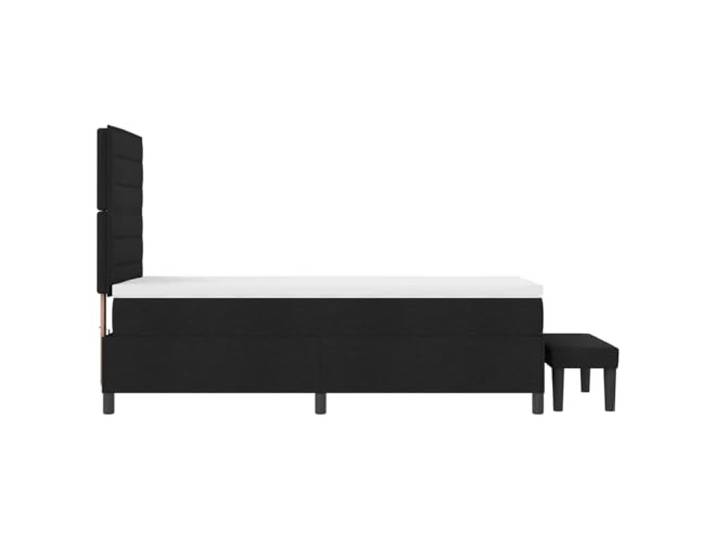 KTHLBRH Boxspringbett mit Kopfteil schwarz 90 x 190 cm Konstruktion aus Holz, mittelfeste Matratze, verstellbares Kopfteil in 2 Höhen, einfache Montage