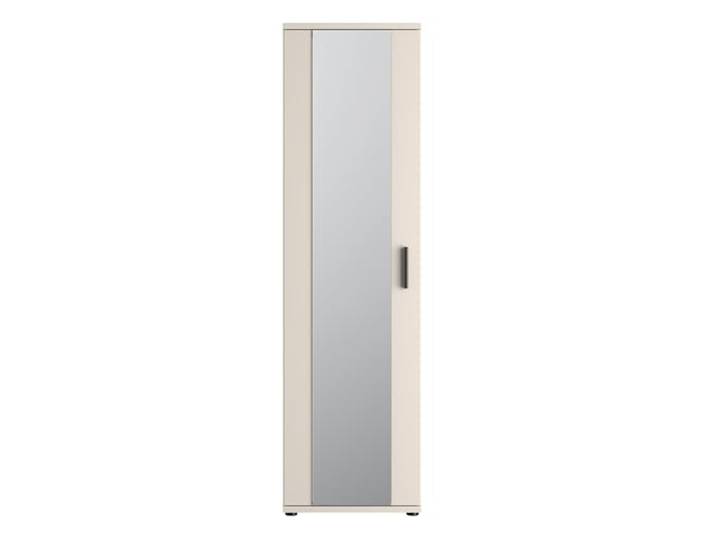 Forte NET106 Schuhschrank 50, moderner Flurschrank, 1-türig, 6 Einlegeböden, Flur, Diele, Abstellraum, Holzwerkstoff, Kaschmir Beige, 50,2 cm breit x 179,1 cm hoch x 34,8 cm tief