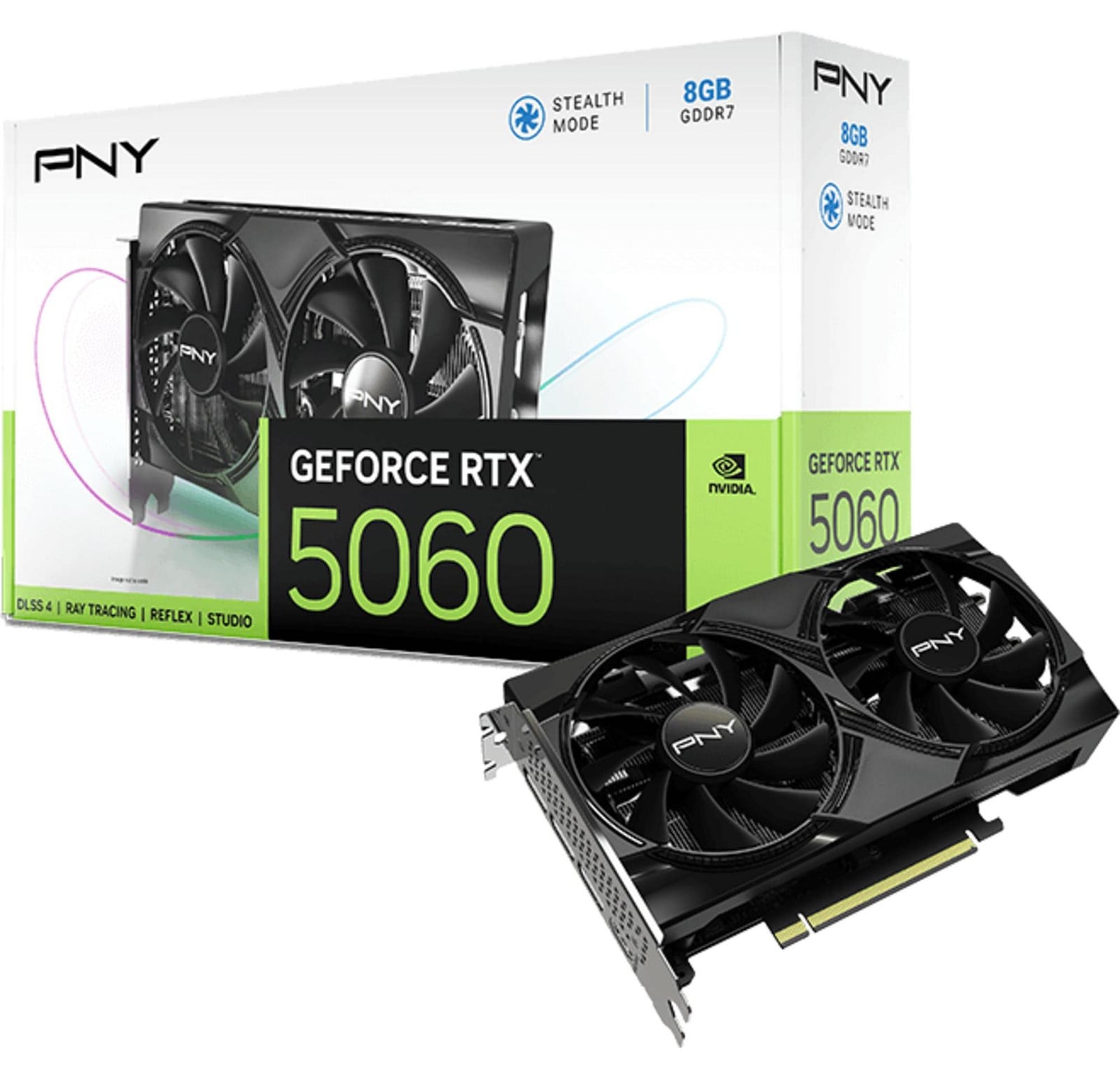 PNY GeForce RTX 5060 Videokaart met 8GB geheugen en Dual Fan ondersteuning voor DLSS 4