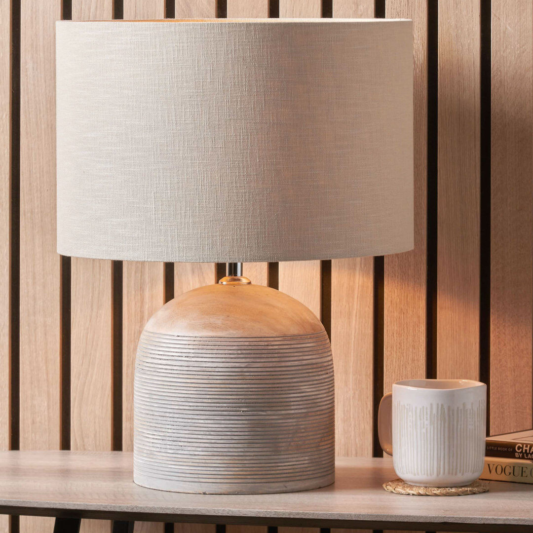 Alpen Home Nelu Table Lamp Grey 30cm H X 20cm W X 20cm D