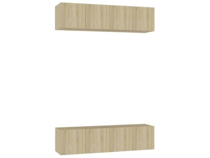 Roanoer TV-Schrank Wandmontage 4er Set Sonoma-Eiche 60x30x30 cm Platzsparende Hängeboards für Wohnzimmer und Schlafzimmer. Stabile Wandboards bieten flexiblen Stauraum für Medien.