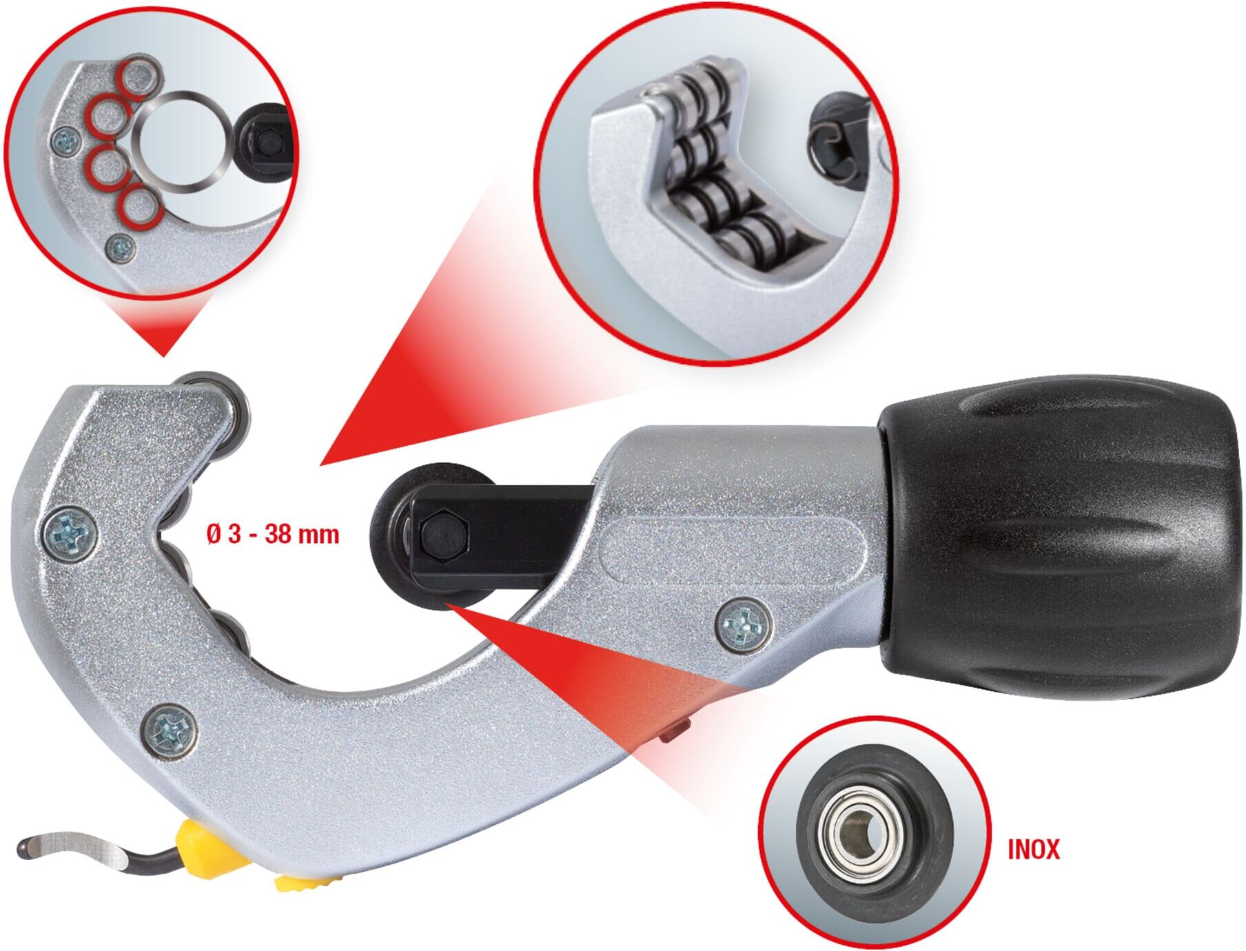 KS Tools EDELSTAHL Teleskop-Rohrabschneider, 3-38mm (103.5010I)