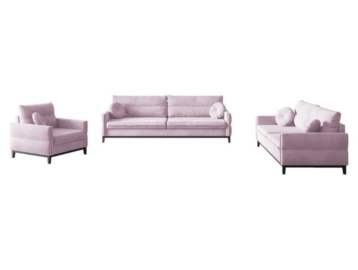 MOEBLO Polstergarnitur ESTELA 3+2+1, (Stoff Samt (Velour) Glamour Wohnlandschaft Sofa Couch Garnitur, Polstermöbel-Set Ohrensofa 3 Sitzer, 2 Sitzer und Sessel)