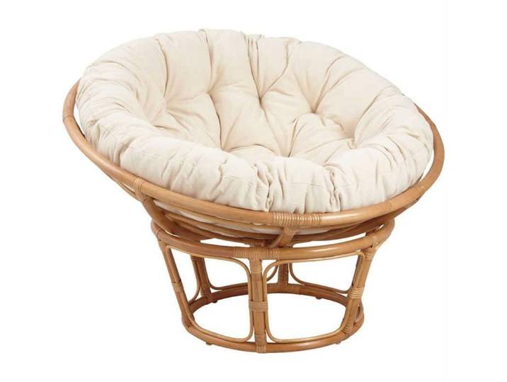 Fauteuil papasan en rotin - Essentiel - Ecru - Beige - 1 place - Avec accoudoirs