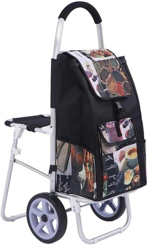 Faltwagen - Cart Trolley - Einkaufstransport - Einbauhocker - 101 cm hoch - A