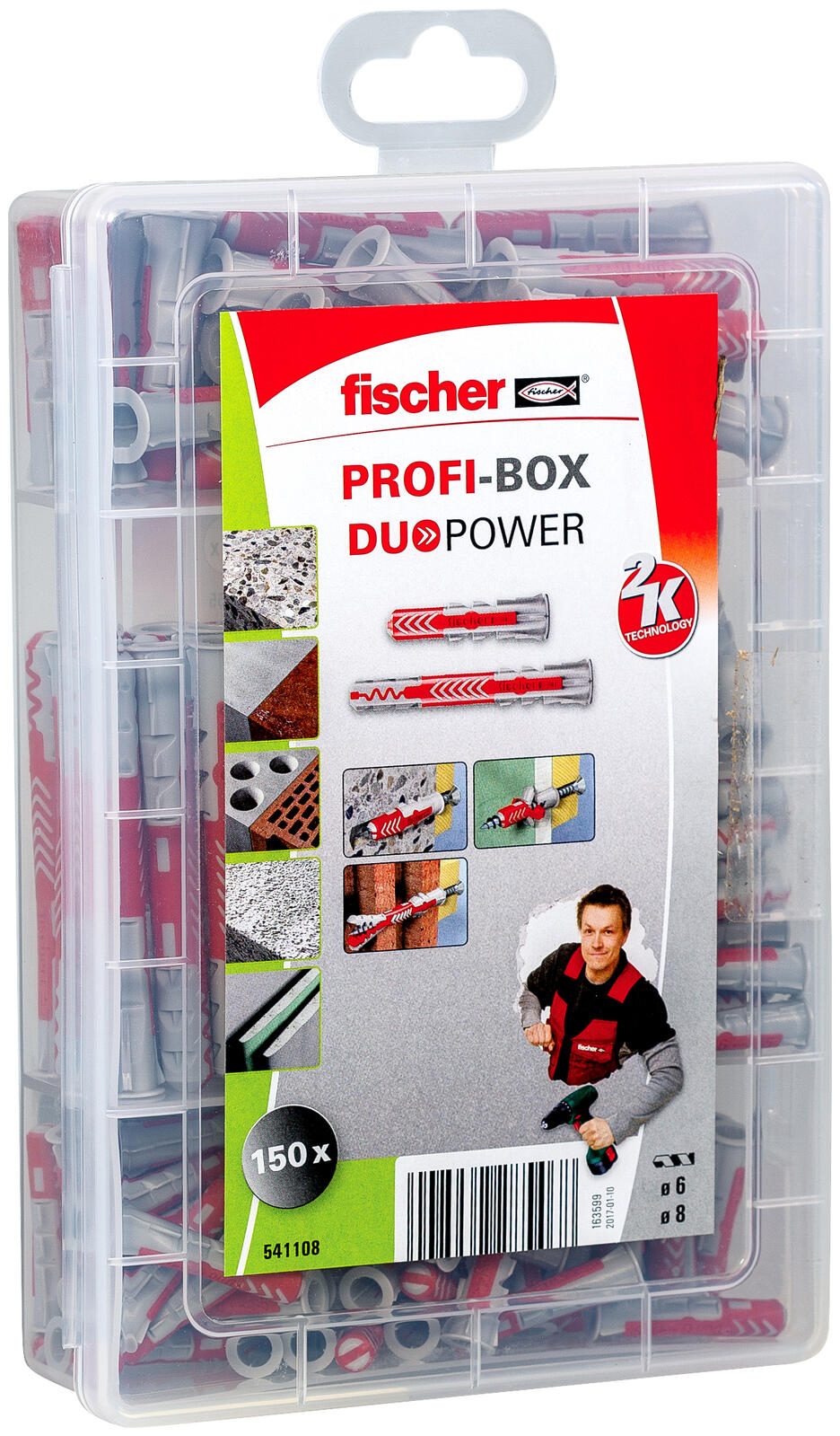 fischer Profi-Box - DuoPower kurz/lang Universaldübel-Sortiment 150 Stück 541108