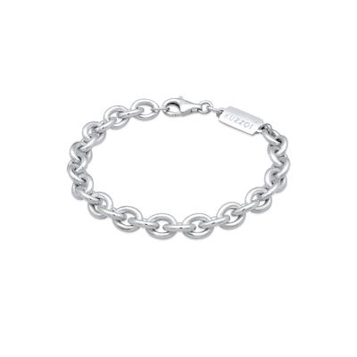 Armband KUZZOI "Herren Rundanker Massiv 925 Silber" Gr. 23, silber, Armbänder, Herren, 23cm, ohne Stein, Silber 925 (Sterlingsilber), Armband